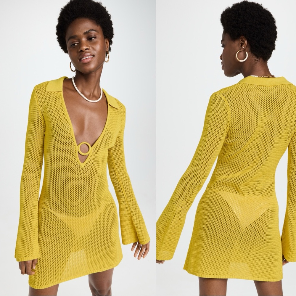 NWT Devon Windsor Katalina mini beach cover up dress in Citron
